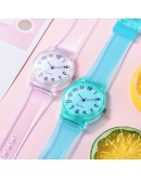 Watch Women Quartz Transparent Cartoon Lovely Girls Women Dress Wrist Watches Sport Casual Ladies Pink Watch  s