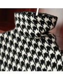 Houndstooth Thicken Warm Turtleneck Sweater Women  Autumn Winter  Casual Knitted Bottoming Shirt Harajuku Crop Jumper