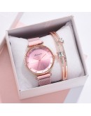 2pcs Set Watches For Women  Rose Gold Rhinestone Ladies Watch  Dress Female Clock Relogio Feminino Dropshipping