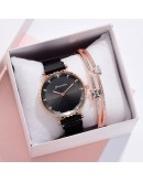 2pcs Set Watches For Women  Rose Gold Rhinestone Ladies Watch  Dress Female Clock Relogio Feminino Dropshipping