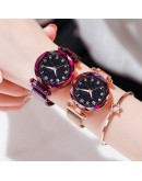 Luminous Watch  Women Watches  Elegant Magnet Buckle Mysterious Wristwatch Starry Sky Clock For Girlfriend Dropshipping