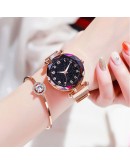 Luminous Watch  Women Watches  Elegant Magnet Buckle Mysterious Wristwatch Starry Sky Clock For Girlfriend Dropshipping