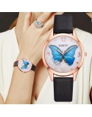 Gaiety  Women Watches  Removable Rhinestone Butterfly Watches Ladies Leather Dress Ladies Wrist Watches Female Clock