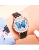 Gaiety  Women Watches  Removable Rhinestone Butterfly Watches Ladies Leather Dress Ladies Wrist Watches Female Clock