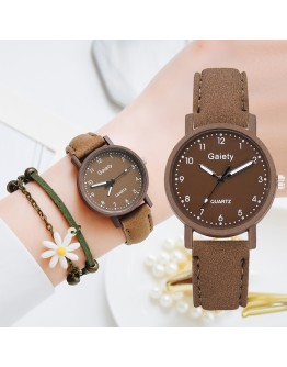 Gaiety  Women Watches  Simple Arabic Numerals Bracelet Ladies Leather Quartz Watch Clock For Women relogio feminino