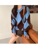 Vintage Casual Women's Sweaters  Autumn Winter Long Sleeve V Neck  Style  Clothing Ladies Knitting Pullover