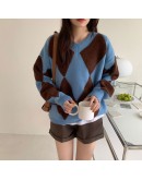 Vintage Casual Women's Sweaters  Autumn Winter Long Sleeve V Neck  Style  Clothing Ladies Knitting Pullover