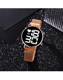  Digital Magnet Watches For Women Rose Gold Dress LED Ladies Quartz Wrist Watch Female Clock Relogio Feminino Dropshipping