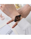 Gaiety  Retro Brown Women Watches Pink Dial Qualities Small Ladies Wristwatches Vintage Leather Bracelet Watch Reloj Mujer