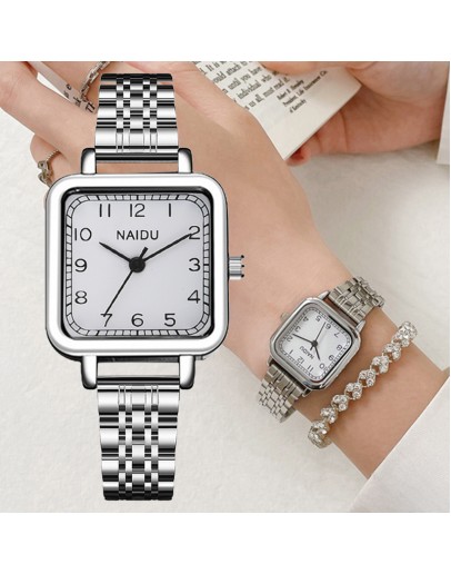  Women Watches  Square  Diamond Ladies Wristwatches Stainless Steel Female Silver Quartz Watch Montre Femme