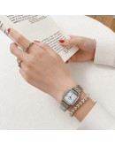  Women Watches  Square  Diamond Ladies Wristwatches Stainless Steel Female Silver Quartz Watch Montre Femme