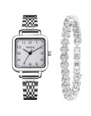  Women Watches  Square  Diamond Ladies Wristwatches Stainless Steel Female Silver Quartz Watch Montre Femme