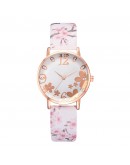 Dropshipping Girl  Watch Women  Embossed Flowers Small Fresh Printed Belt Dial Watch Student Watch Montre Femme