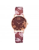 Dropshipping Girl  Watch Women  Embossed Flowers Small Fresh Printed Belt Dial Watch Student Watch Montre Femme