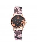 Dropshipping Girl  Watch Women  Embossed Flowers Small Fresh Printed Belt Dial Watch Student Watch Montre Femme