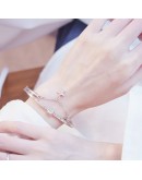 Bracelets For Women Sliver Rhinestone Bracelets 2pcs Sets  Pentagram Rose Gold Chain Bracelets Bracelets For Girls