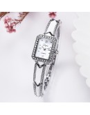 Lvpai   Rhinestone Rectangle Watches Women Quartz Bracelet Watches Ladies DressRose Gold Clock relogios kol saati