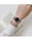  Women Bracelet Quartz Watches For Women Simple Watch Ladies Dress Pink Dial Wrist Watch Sliver Clock Relogio Feminino