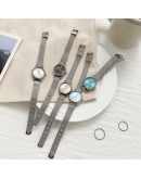  Women Bracelet Quartz Watches For Women Simple Watch Ladies Dress Pink Dial Wrist Watch Sliver Clock Relogio Feminino