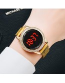  Digital Magnetic Watch Women Rose Gold Diamond LED Ladies Quartz Wrist  Watch Female Clock Relogio Feminino Dropshipping