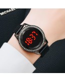  Digital Magnetic Watch Women Rose Gold Diamond LED Ladies Quartz Wrist  Watch Female Clock Relogio Feminino Dropshipping