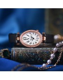 Vintage Women Watches Leather Diamond Bracelet Designer Retro Ladies Wrist Watches Simple Dress Crystal Clock Relogio Feminino