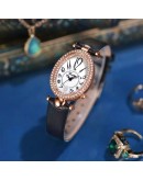 Vintage Women Watches Leather Diamond Bracelet Designer Retro Ladies Wrist Watches Simple Dress Crystal Clock Relogio Feminino