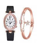 Vintage Women Watches Leather Diamond Bracelet Designer Retro Ladies Wrist Watches Simple Dress Crystal Clock Relogio Feminino