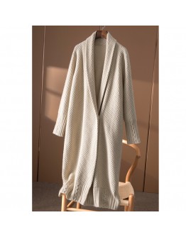 High  Long Cashmere Cardigan Women Tops Vintage Loose Soft Sweater Coat Oversized Jumper Elegant   Clothing