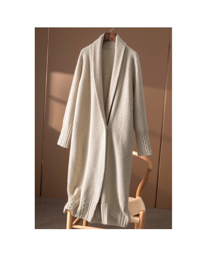 High  Long Cashmere Cardigan Women Tops Vintage Loose Soft Sweater Coat Oversized Jumper Elegant   Clothing