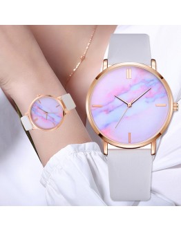 Lvpai  Women Watches  Leather Strip Marble Dial Dress Wristwatch Girls Quartz Clock Relogio feminino Watch Women