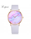 Lvpai  Women Watches  Leather Strip Marble Dial Dress Wristwatch Girls Quartz Clock Relogio feminino Watch Women