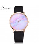 Lvpai  Women Watches  Leather Strip Marble Dial Dress Wristwatch Girls Quartz Clock Relogio feminino Watch Women