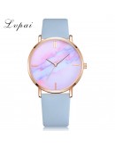 Lvpai  Women Watches  Leather Strip Marble Dial Dress Wristwatch Girls Quartz Clock Relogio feminino Watch Women