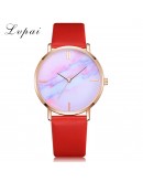 Lvpai  Women Watches  Leather Strip Marble Dial Dress Wristwatch Girls Quartz Clock Relogio feminino Watch Women