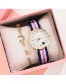 Watch For Girl Students Canvas Band Bear Pattern Casual Women Watches Simple Sport Hours  Ladies Wristwatch Quartz Clock