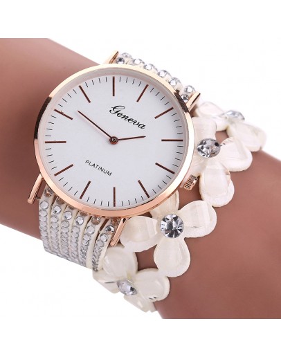 Women Casual  Geneva Creative Watches Elegant Quartz Bracelet ladies Watch Crystal Wrist Watch Reloj Mujer