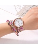 Women Watches Vogue Floral Strap Wristwatch Women's Jacquard Cloth Zegarek Damski Quartz Watch Dress Bracelet Relogio Feminino