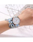 Women Watches Vogue Floral Strap Wristwatch Women's Jacquard Cloth Zegarek Damski Quartz Watch Dress Bracelet Relogio Feminino