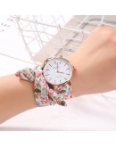 Women Watches Vogue Floral Strap Wristwatch Women's Jacquard Cloth Zegarek Damski Quartz Watch Dress Bracelet Relogio Feminino