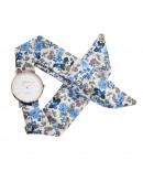 Women Watches Vogue Floral Strap Wristwatch Women's Jacquard Cloth Zegarek Damski Quartz Watch Dress Bracelet Relogio Feminino