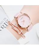 Women Diamond Watch Flowers Round Dial Bracelet Watches Set Ladies Leather Band Quartz Wristwatch Female Clock Zegarek Damski