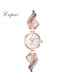 Lvpai   Rhinestone Watches Women Quartz Bracelet Watches Ladies Dress  Rose Gold Clock relogios kol saati