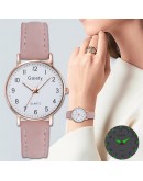  Luminous Watch For Women Casual Simple Leather Ladies Watch Small Dial Quartz Dress Bracelet Wristwatches Reloj Mujer