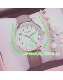  Luminous Watch For Women Casual Simple Leather Ladies Watch Small Dial Quartz Dress Bracelet Wristwatches Reloj Mujer