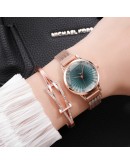 2pcs Set  Watch Women Diamond Pink Ladies Wrist Watches Magnetic Women Bracelet Wristwatch Female Clock Relogio Feminino