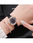 2pcs Set  Watch Women Diamond Pink Ladies Wrist Watches Magnetic Women Bracelet Wristwatch Female Clock Relogio Feminino