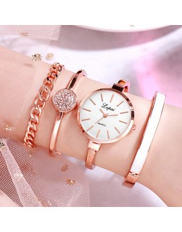 Lvpai   4pcs Set Women Watches Women Dress Ladies Wrist Watch  Rose Gold Quartz Bracelet Watch Set Reloj Mujer