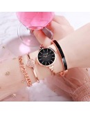 Lvpai   4pcs Set Women Watches Women Dress Ladies Wrist Watch  Rose Gold Quartz Bracelet Watch Set Reloj Mujer