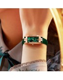 Watches Women Square Rose Gold Wrist Watches Red Leather   Watches Female Ladies Quartz Clock Gifts montre femme